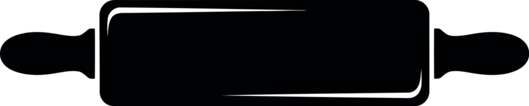 Black rolling pin icon baking tool silhouette