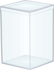 Empty transparent box. vector illustration
