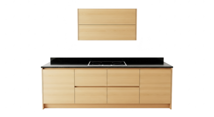 Modern kitchen cabinetry with sleek design and seamless integration illustration