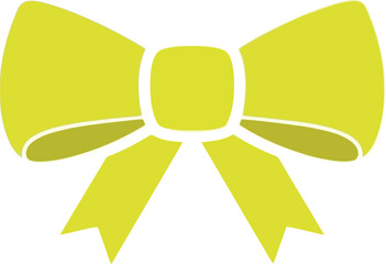 Bright yellow ribbon bow icon