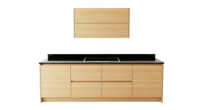 Modern kitchen cabinetry with sleek design and seamless integration illustration