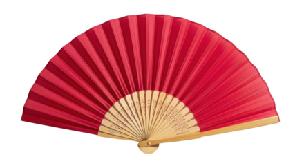 Vibrant red handheld fan with wooden ribs promotes cool air flow and elegant style illustration