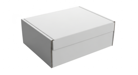 Simple white cardboard shipping box isolated product packaging design element illustration