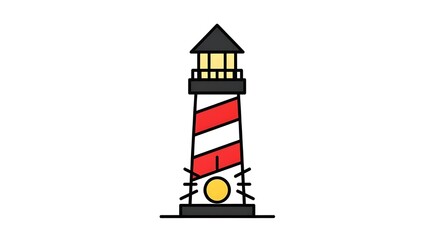 lighthouse on white background