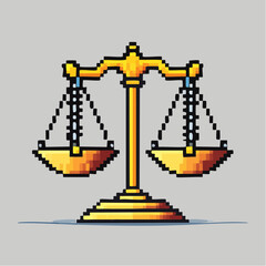 Pixel Golden Balance Scale