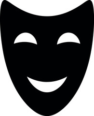 Black comedy tragedy theater mask icon