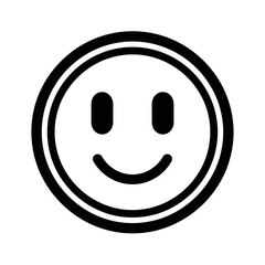 Fototapeta premium Simple Smiley Face Icon | Minimal Happy Emoji Outline