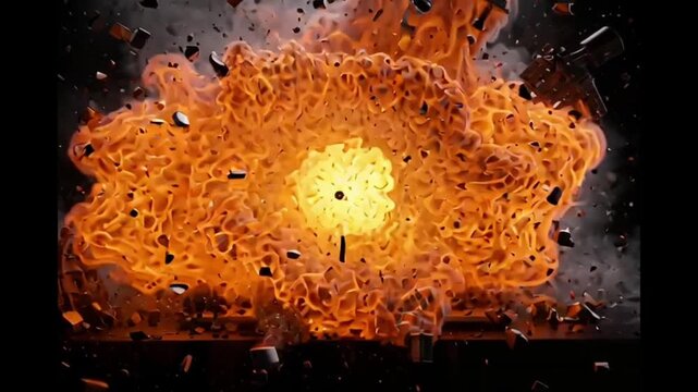 Clock Exploding Out of Computer Screen Background Concept of Time and Technology