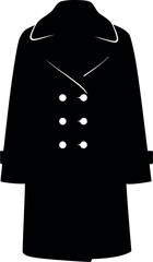 Elegant black double breasted wool coat