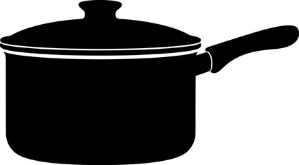 Black saucepan with lid silhouette