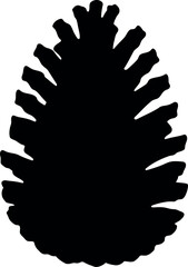 Black pine cone silhouette icon