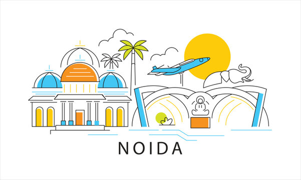Modern Abstract Vector Illustration of Noida City