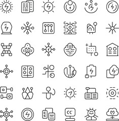 Fototapeta premium Energy, technology, and network connection outline icons