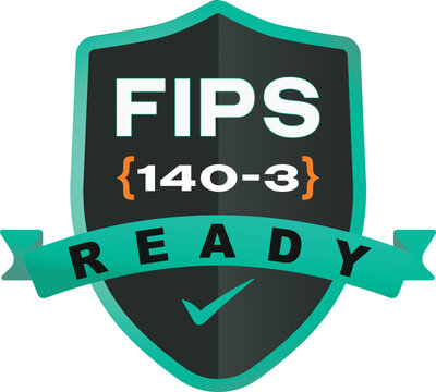 This is a "FIPS 140-3 Ready" emblem. A graphic icon to signify that a product is ready for validation against FIPS (Federal Information Processing Standards) 140-3.