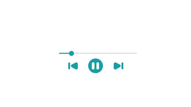 Music or video play and push bar icon animation.