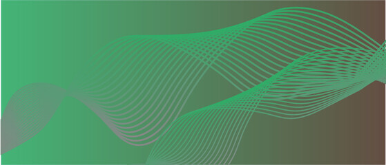 Flowing green lines create an energetic and modern abstract background.