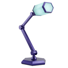 Modern desk lamp with a futuristic design, perfect for adding a touch of style to any workspace or creative project with its unique geometric shape and lighting