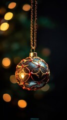 Christmas bauble on black background. Christmas Baubles. Christmas. Merry Christmas Concept. Happy New Year Concept.