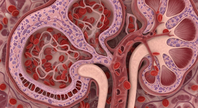 muscle fibers red gold glow