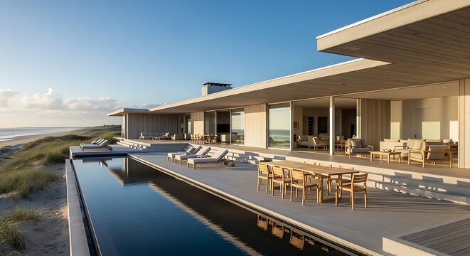 Modern Luxury Beachfront Villa with Infinity Pool and Ocean Views. - Powered by Adobe