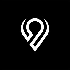 An elegant and dynamic "9" pin logo. Ideal for modern brands requiring location-based identity, such as mapping software or delivery services.