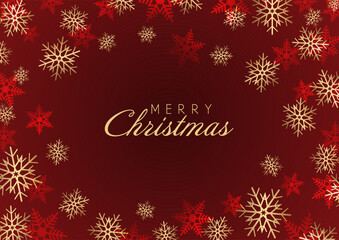 Merry Christmas background with golden snowflakes design 1408