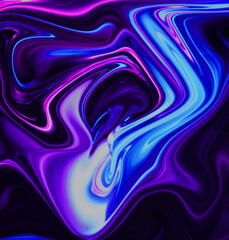 Futuristic neon liquid wave art