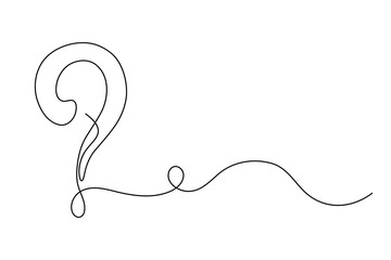 Continuous single line drawing of a question mark design