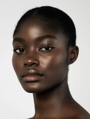 Portrait of a beautiful black woman with natural skin