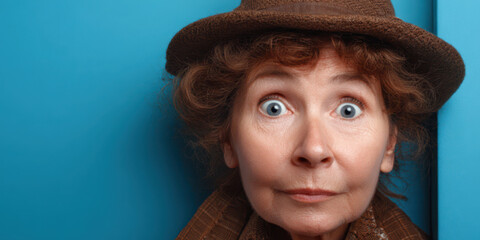 Portrait of a funny-looking old woman with hat