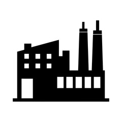 Obraz premium Minimal manufacturing plant silhouette vector illustration with white background for industrial building and factory design concept artwork 