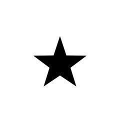 Black star symbol on transparent background  
