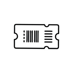A ticket with a barcode and lines