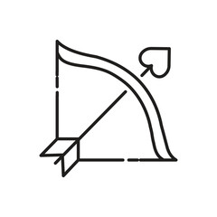 A vector image shows a bow and arrow the arrow is a heart