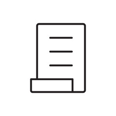 An icon depicts a rectangular document with three horizontal lines A smaller rectangle extends from the bottom of the document