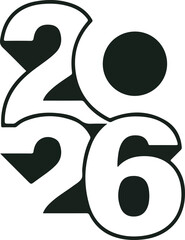 2026 Happy New Year Number Design – Modern Golden Typography, Elegant 3D Style Digits, Festive Celebration Vector for Greeting Cards, Posters, Invitations, and Holiday Backgrounds