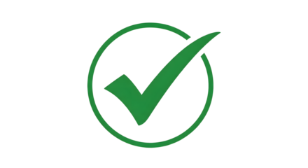 Green Checkmark Icon, Transparent Tick Symbol, Approval or Success Icon, 3D Styled Checkmark, Digital Confirmation Symbol
