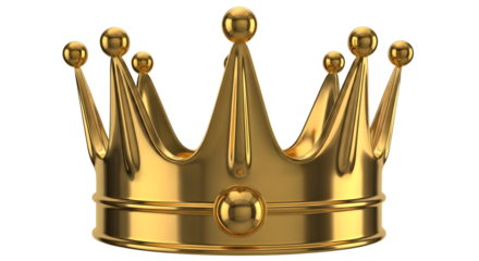 Golden Royal Crown, 3D Luxury Crown, Polished Gold Circlet, Regal Tiara, Majestic Monarch Crown