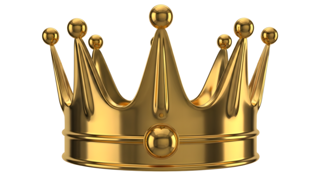 Golden Royal Crown, 3D Luxury Crown, Polished Gold Circlet, Regal Tiara, Majestic Monarch Crown