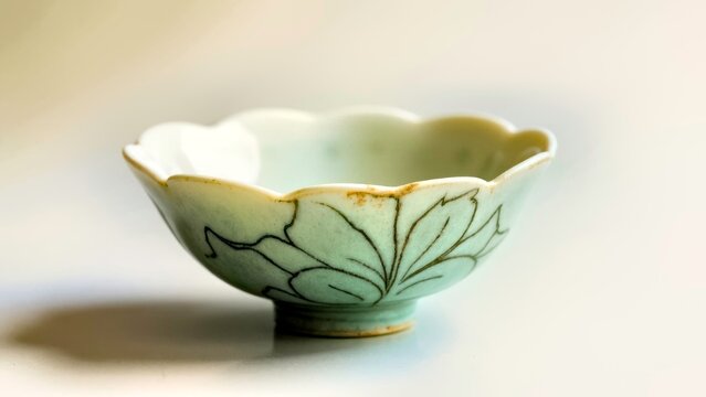 Artistic Close up of Green Lotus Bowl