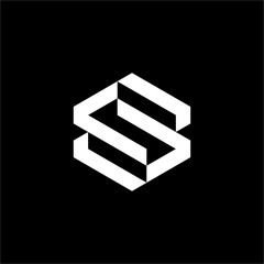 A futuristic, geometric logo with the letter "S" in a 3D style. This elegant design is perfect for professional tech startups, engineering, or security firms.