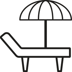 beach chair and umbrella vector illustration