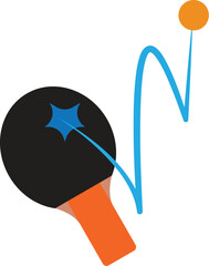 table tennis rackets with balls vector illustration