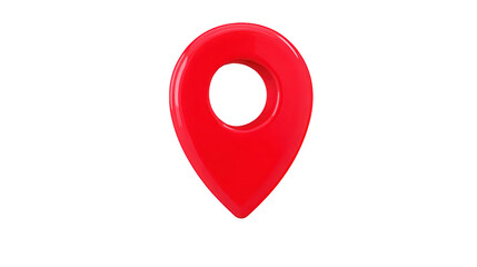 Fototapeta premium Red map pin location marker navigation symbol isolated on transparent background 3D illustration used for travel direction and positioning concepts modern and simple design