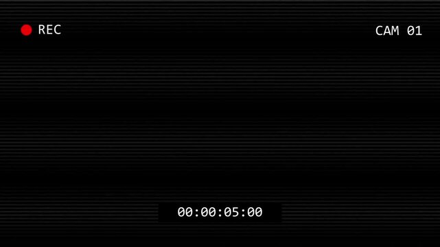 Surveillance CCTV monitoring screen template with single camera view based on Security camera system concept with scanlines, CCTV User interface video overlay. CCTV dashboard interface 4k. CAM 1.
