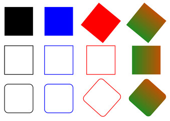 Minimalist Square & Rounded Corner Frames – Duotone Vector Set