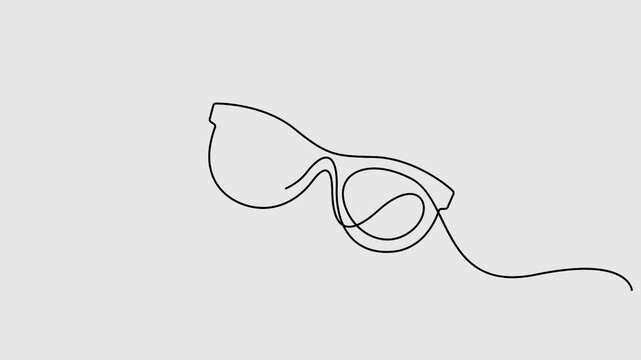 Self animated sunglasses continuous one line drawing vector illustration