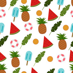 Summer background. summer seamless pattern. Wallpaper tropical seamless pattern summer