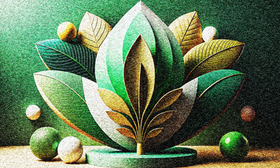 Abstract Leaf and Plant Texture Background – Organic Nature Noise Pattern Illustration