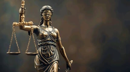 Legal and Ethical Balance Concept, Dark Background